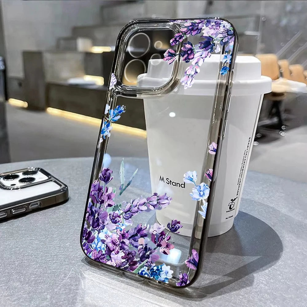 Lotus Flower Transparent Phone Case For iPhone 17 13 16 Pro 18 15 11 12 14 Pro Max 7 8 Plus Air 16e XR SE Shockproof Cover Coque
