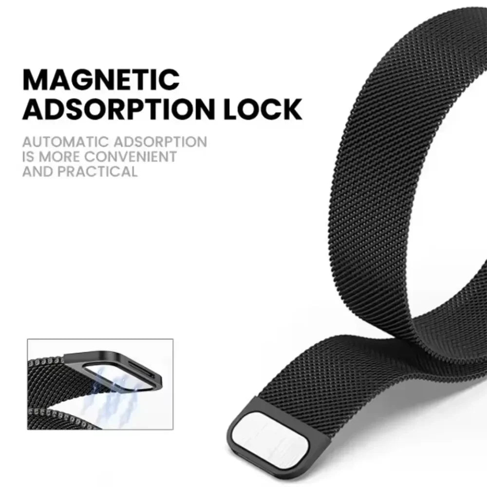 Magnetic Milanese Loop Metal Bracelet For Xiaomi Mi Band 9 Pro/Mi Band 8 Pro Strap For Redmi Watch 6 Lite Active Watch 5 4 Bands