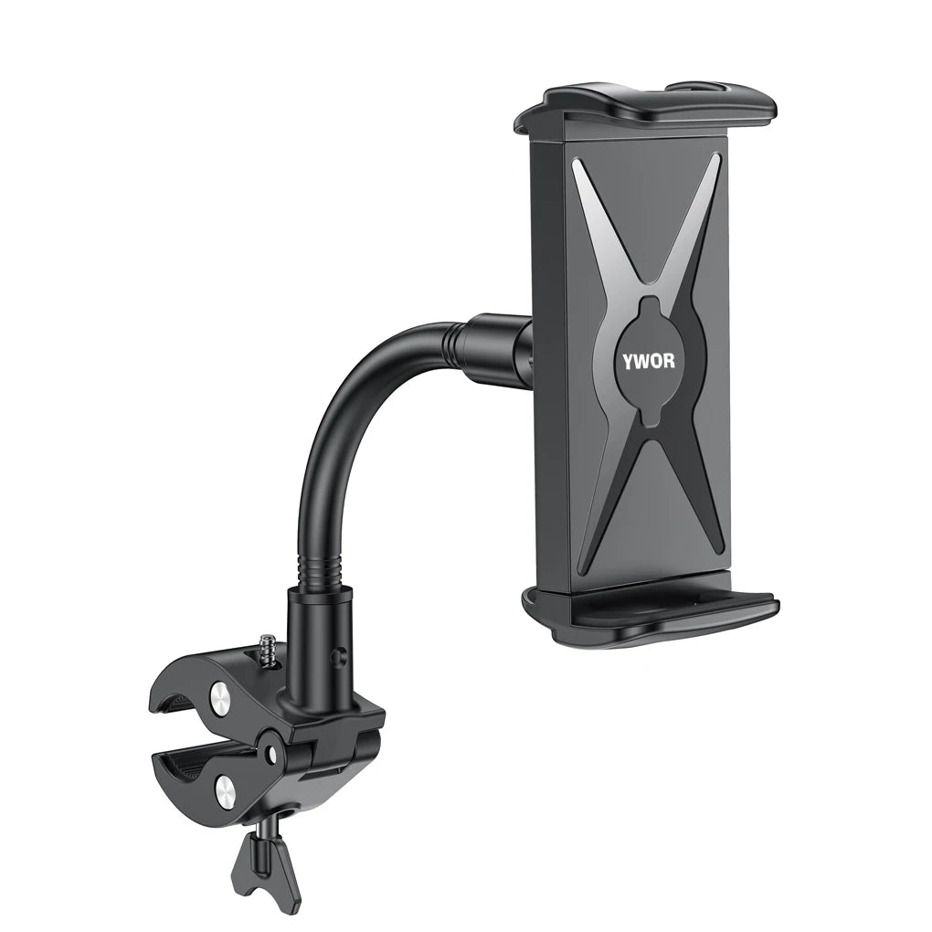 YWOR Adjustable Gooseneck Tablet Mount for Indoor Cycling, Treadmill, & Elliptical - Compatible with Peloton, iPad Holder for Ex