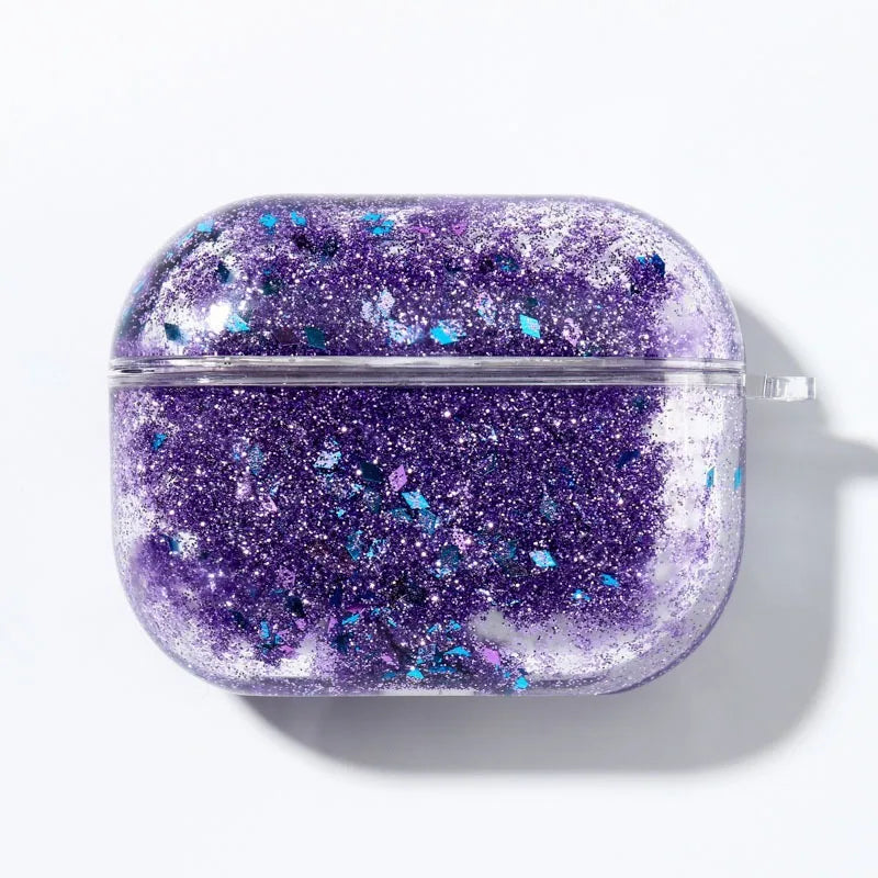 Guicksand Glitter Sequin Earphone Cover For Apple AirPods Pro 3 2 Air Pods 4 3 2 1 Crystal Hard Transparent Protective Case