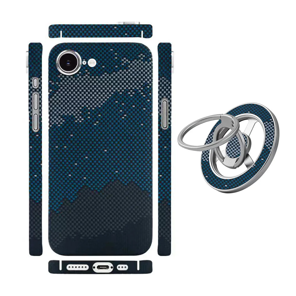 Amstar Magnetic Carbon Fiber Phone Case for iPhone 16e Magsafe Cover Luxury Kevlar Aramid Fiber Magnetic Cases