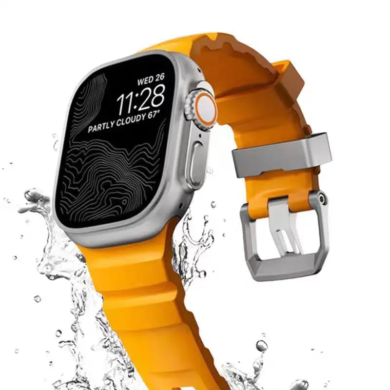 Trail Silicone Band for Apple Watch Ultra 4 3 2 49mm Strap 46mm 45mm 44mm Sport Bracelet iWatch Series 12 11 10 Ultra 9 8 7 SE3