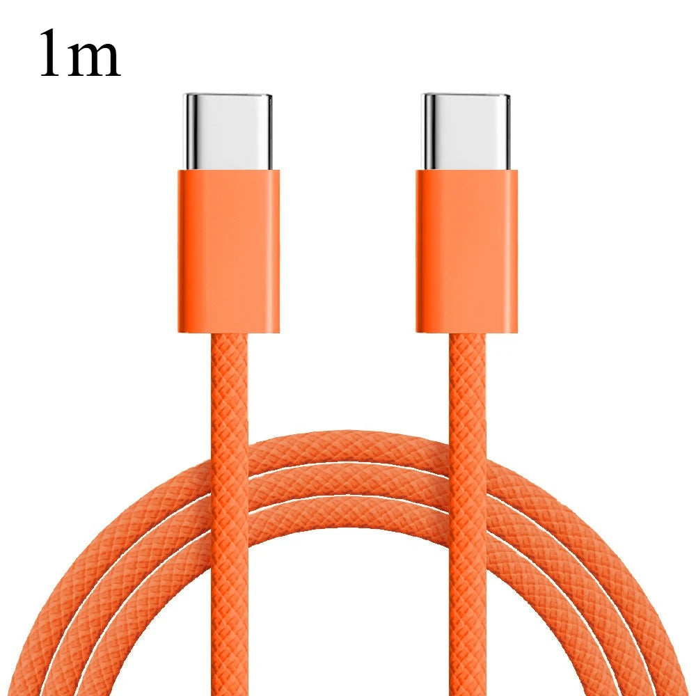 1/2/3m Type C To Type-C Cable 60W Fast Charging Data Wire for IPhone 15 16 17 Pro Max USBC Line