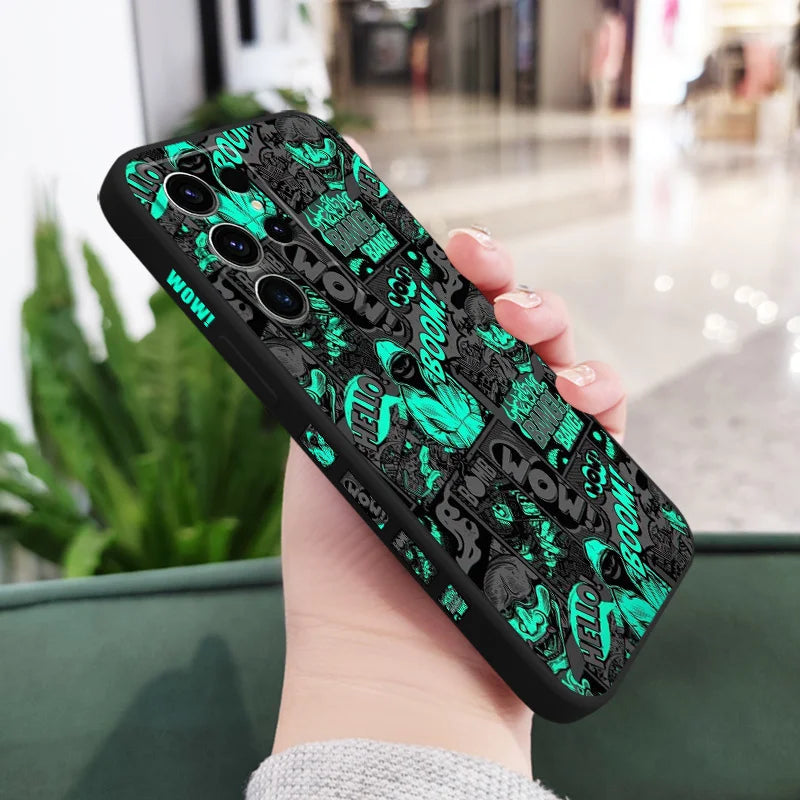Blackened Clown Phone Case For Samsung Galaxy S25 S24 S23 S22 S21 S20 S10 S10E S9 Ultra Plus FE Note 20 Ultra 10 9 Plus Cover