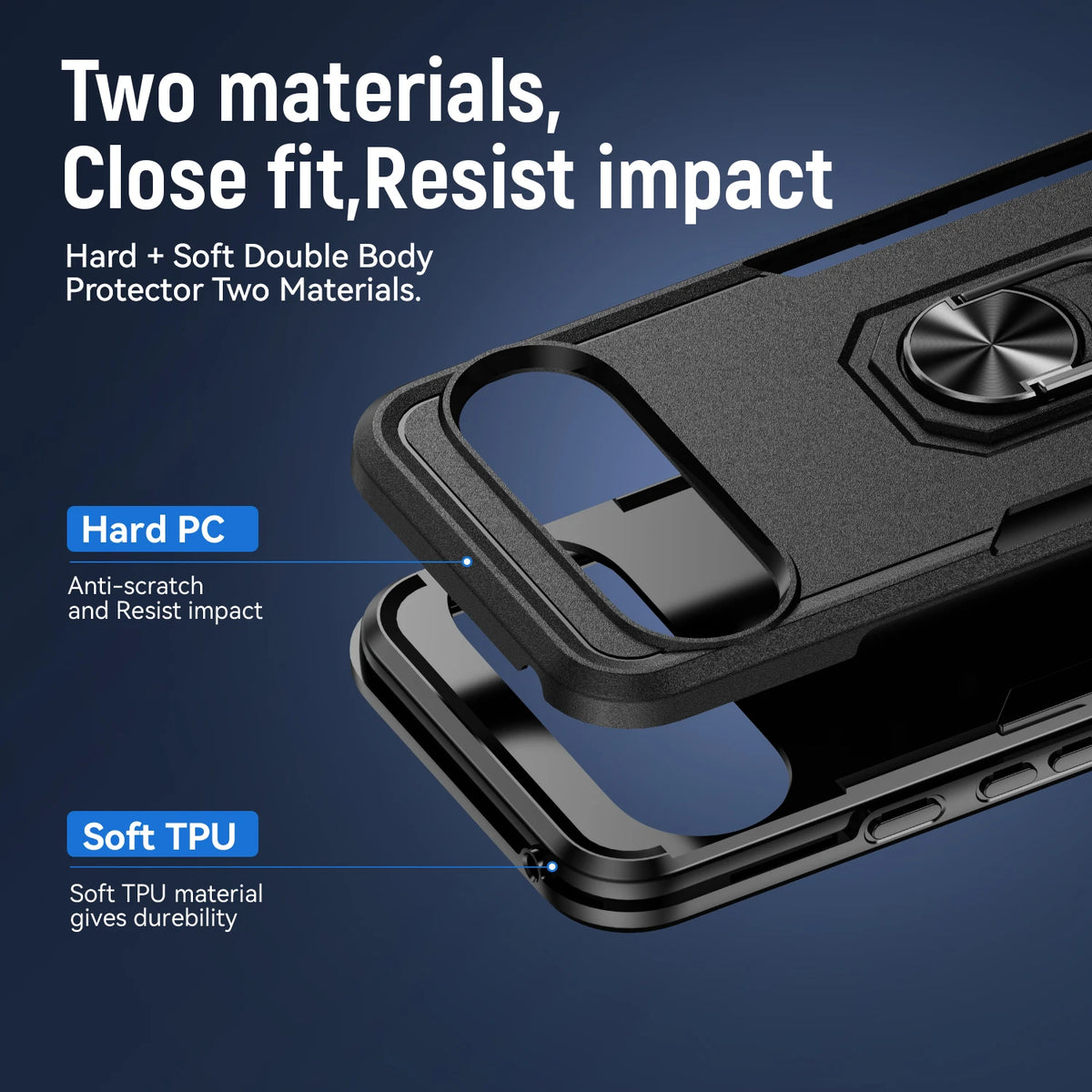 Military Heavy-Duty Magnetic Ring Stand Case For Google Pixel 10 9 8 7 6 A Pro XL Rugged Matte Hybrid Shockproof Defender Cover