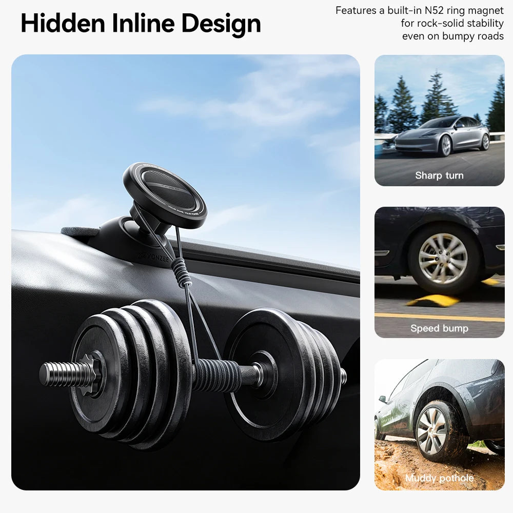 YZ for New Tesla Model 3 Y YL Juniper Highland Magnetic Car Phone Holder Mount LHD RHD Silicone Mount MagSafe Accessories 2026