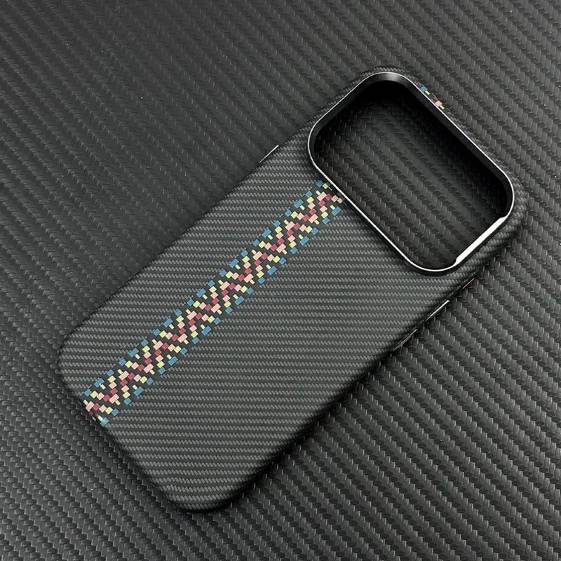 Carbon Fiber Texture Magnetic Case For iphone 17 18Pro Max 16 18 Pro 15 14 13 Ultrathin Alloy Lens Wireless Charge Hard Cover