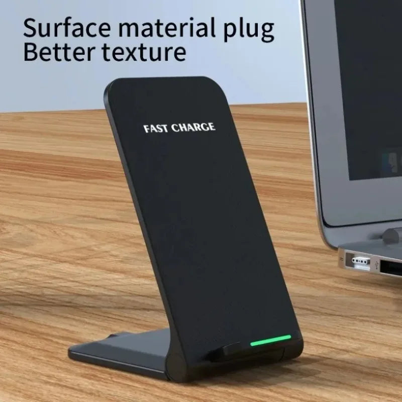 Fast Wireless Charger Stand Pad for iPhone 17 16 15 14 13 Pro Samsung Xiaomi Phone Chargers Induction Fast Charging Dock Station