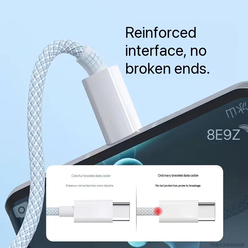 5 Sets 3.3FT/1M Fast Chargers Kit with 60W Dual Port USB-C Charging Blocks And USB-C to C Braided Data Cables for iPhone 16/15 Series iPad Pro/iAir & Android Phones