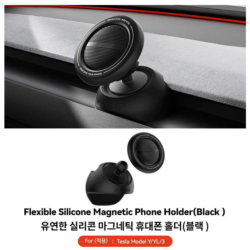 YZ for New Tesla Model 3 Y YL Juniper Highland Magnetic Car Phone Holder Mount LHD RHD Silicone Mount MagSafe Accessories 2026