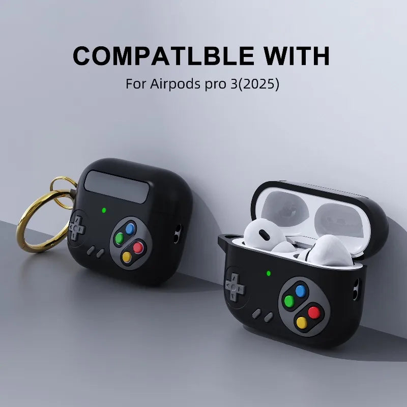 For AirPods Pro3 2025 Pro2 4 3 2 1 Shockproof Headphone Case 3D Creative Silicone Game Console Earphone Cover Protective Sleeve