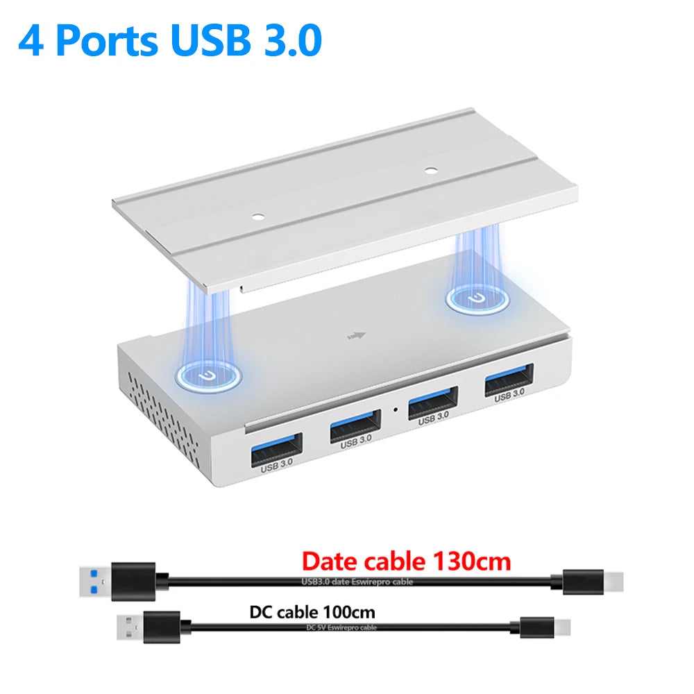 10Gbps USB HUB Desk Magnetic USB3.2 Splitter Adapter High Speed Data Transfer For MacBook Pro iMac Pro PC Laptops Accessories