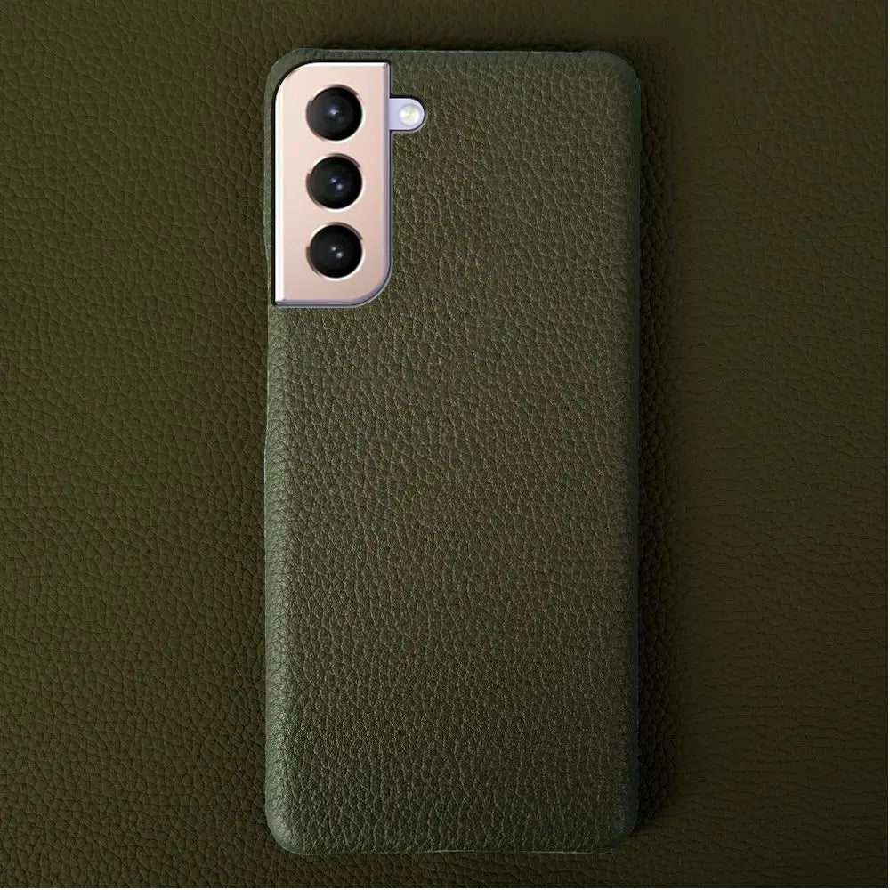 For SAMSUNG S21 CASE Litchi Texture Genuine Leather Cases S26FE S25Ultra S224 Plus S23 S22 Phone Cover Coque Protective Shell