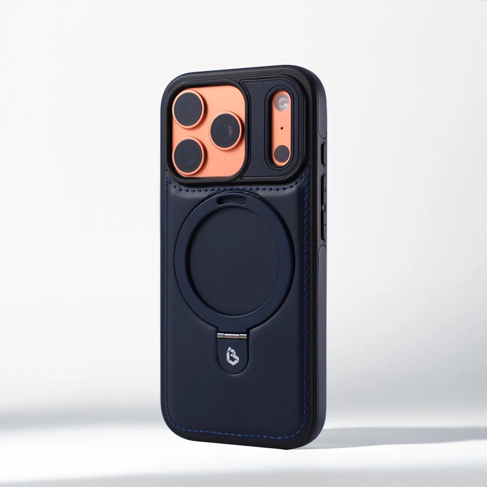 Magnetic Ring Stand PU Leather Shockproof Case For iPhone 18 17 Pro Max 16 15 14 13 12 Plus For Magsafe Wireless Charging Cover