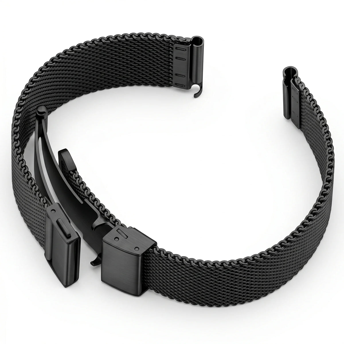 Premium Stainless Steel Mesh Watch Band 16-22mm Deployment Folding Clasp Universal Metal Bracelet Men Women Accessories