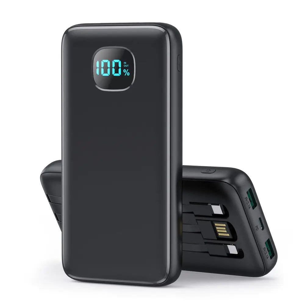 6-in-1 Power Bank 10000mAh PD 12.5W Fast Charging Phone External Battery Powerbank Charger for Xiaomi Poco iPhone Samsung iPad