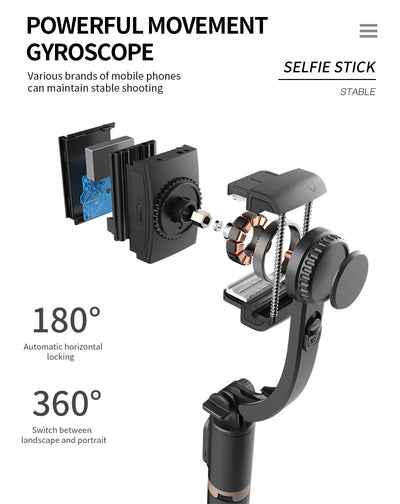 Handheld Gimbal Smartphone Bluetooth Handheld Stabilizer with Tripod Selfie Stick Folding Gimbal for Smartphone Xiaomi iPhone