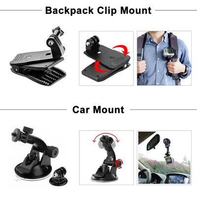 ORBMART for GoPro Accessories Set for Go Pro Hero 13 12 11 10 9 8 7 6 5 4 Black Mount for DJI Insta360 for Sjcam Action Camera