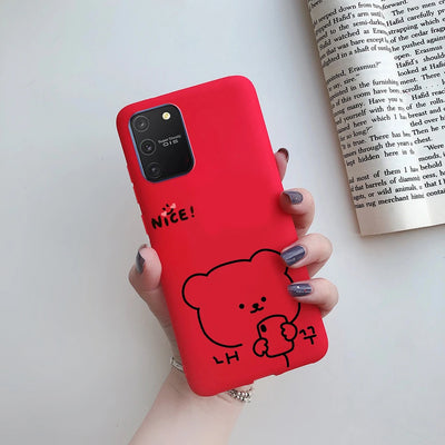 For Samsung Galaxy S10 Lite Case on Samsung Note 10 Lite S 10 Lite Cover Simple Solid Matte Soft Silicone Back Cover Phone Cases