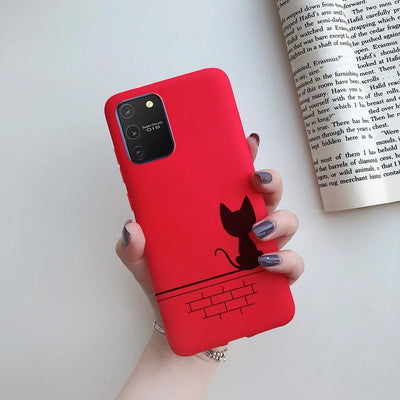 For Samsung Galaxy S10 Lite Case on Samsung Note 10 Lite S 10 Lite Cover Simple Solid Matte Soft Silicone Back Cover Phone Cases