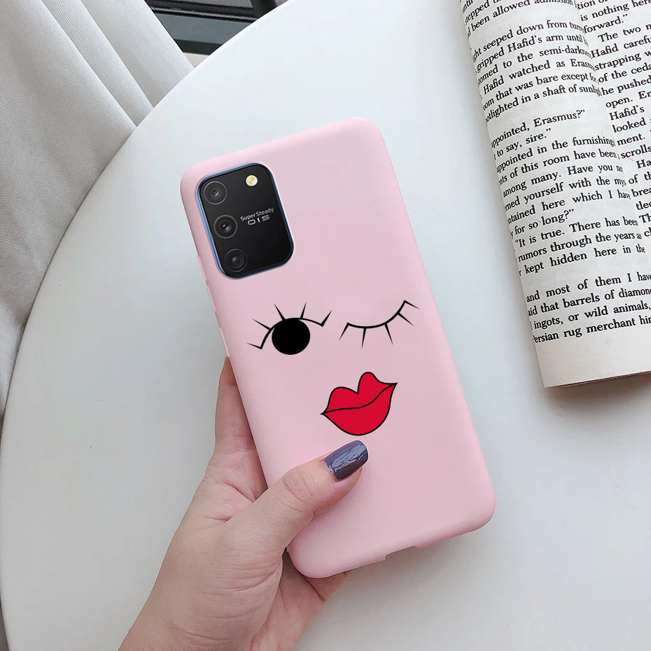 For Samsung Galaxy S10 Lite Case on Samsung Note 10 Lite S 10 Lite Cover Simple Solid Matte Soft Silicone Back Cover Phone Cases