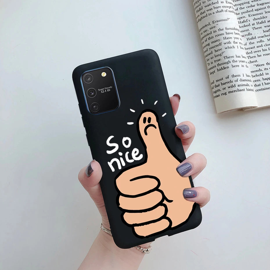 For Samsung Galaxy S10 Lite Case on Samsung Note 10 Lite S 10 Lite Cover Simple Solid Matte Soft Silicone Back Cover Phone Cases