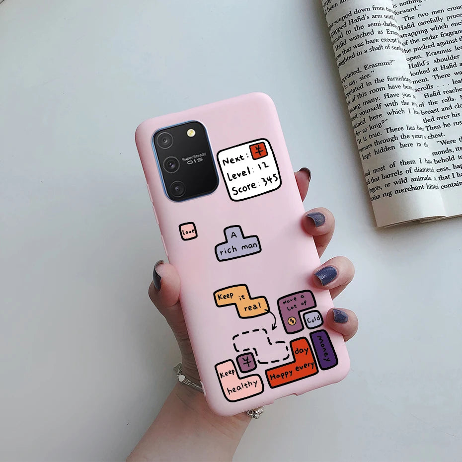 For Samsung Galaxy S10 Lite Case on Samsung Note 10 Lite S 10 Lite Cover Simple Solid Matte Soft Silicone Back Cover Phone Cases