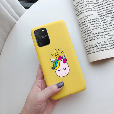 For Samsung Galaxy S10 Lite Case on Samsung Note 10 Lite S 10 Lite Cover Simple Solid Matte Soft Silicone Back Cover Phone Cases