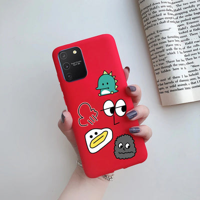 For Samsung Galaxy S10 Lite Case on Samsung Note 10 Lite S 10 Lite Cover Simple Solid Matte Soft Silicone Back Cover Phone Cases
