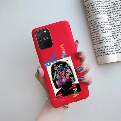 For Samsung Galaxy S10 Lite Case on Samsung Note 10 Lite S 10 Lite Cover Simple Solid Matte Soft Silicone Back Cover Phone Cases