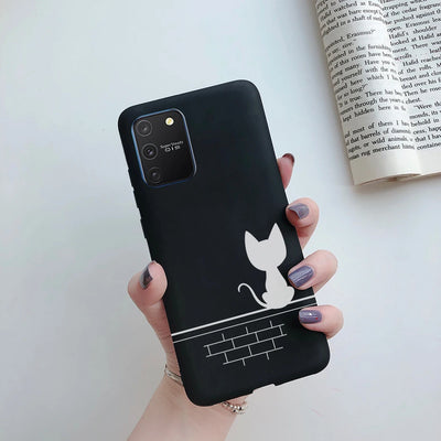 For Samsung Galaxy S10 Lite Case on Samsung Note 10 Lite S 10 Lite Cover Simple Solid Matte Soft Silicone Back Cover Phone Cases