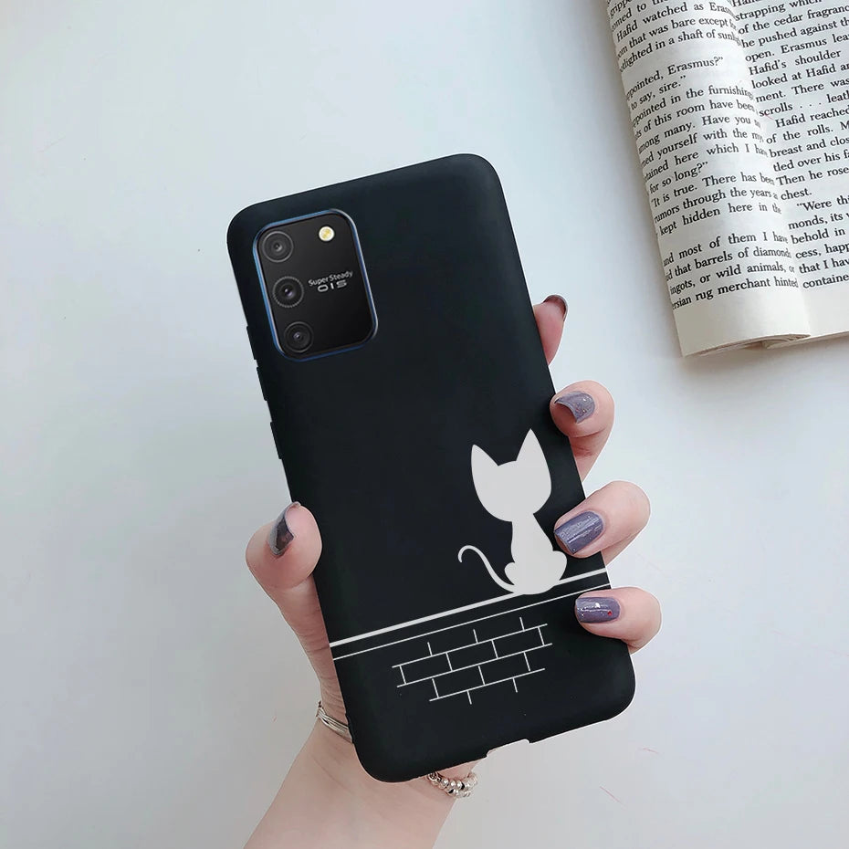For Samsung Galaxy S10 Lite Case on Samsung Note 10 Lite S 10 Lite Cover Simple Solid Matte Soft Silicone Back Cover Phone Cases