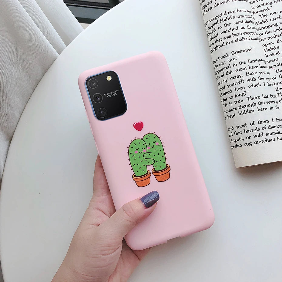 For Samsung Galaxy S10 Lite Case on Samsung Note 10 Lite S 10 Lite Cover Simple Solid Matte Soft Silicone Back Cover Phone Cases