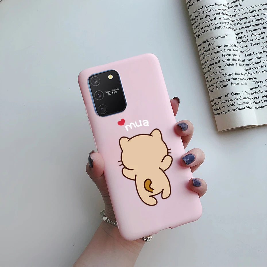 For Samsung Galaxy S10 Lite Case on Samsung Note 10 Lite S 10 Lite Cover Simple Solid Matte Soft Silicone Back Cover Phone Cases