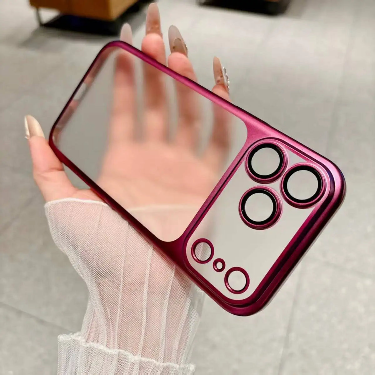 Luxury Plating Color PC Transparent Phone Case For iPhone 18 17 16 15 14 13 18 Pro Max Air Lens Protection Matte Back Hard Cover