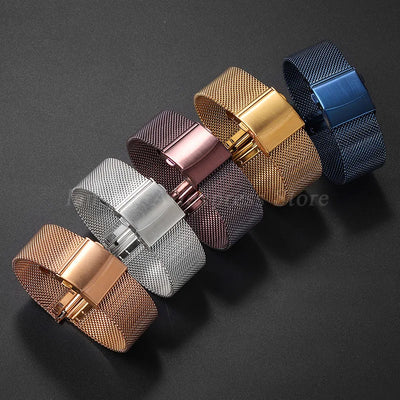 Metal Milanese Strap 1.0mm 0.6mm Mesh Bracelet Stainless Steel Watchband for IWC for Omega 12/14/16/18/20mm 22mm 24mm Wristbands