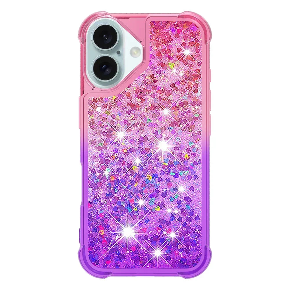 Bling Moving Liquid Floating Sparkle Colorful Glitter TPU Protective Case For Google Pixel 9 Pro XL 8 9A 8A 7A Waterfall Cover