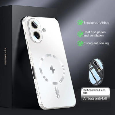 Magnetic Heat Dissipation Adsorption Matte Cover for Magsafe iPhone 17 Air 16 15 14 Plus 13 12 Pro Max Protective Back Case