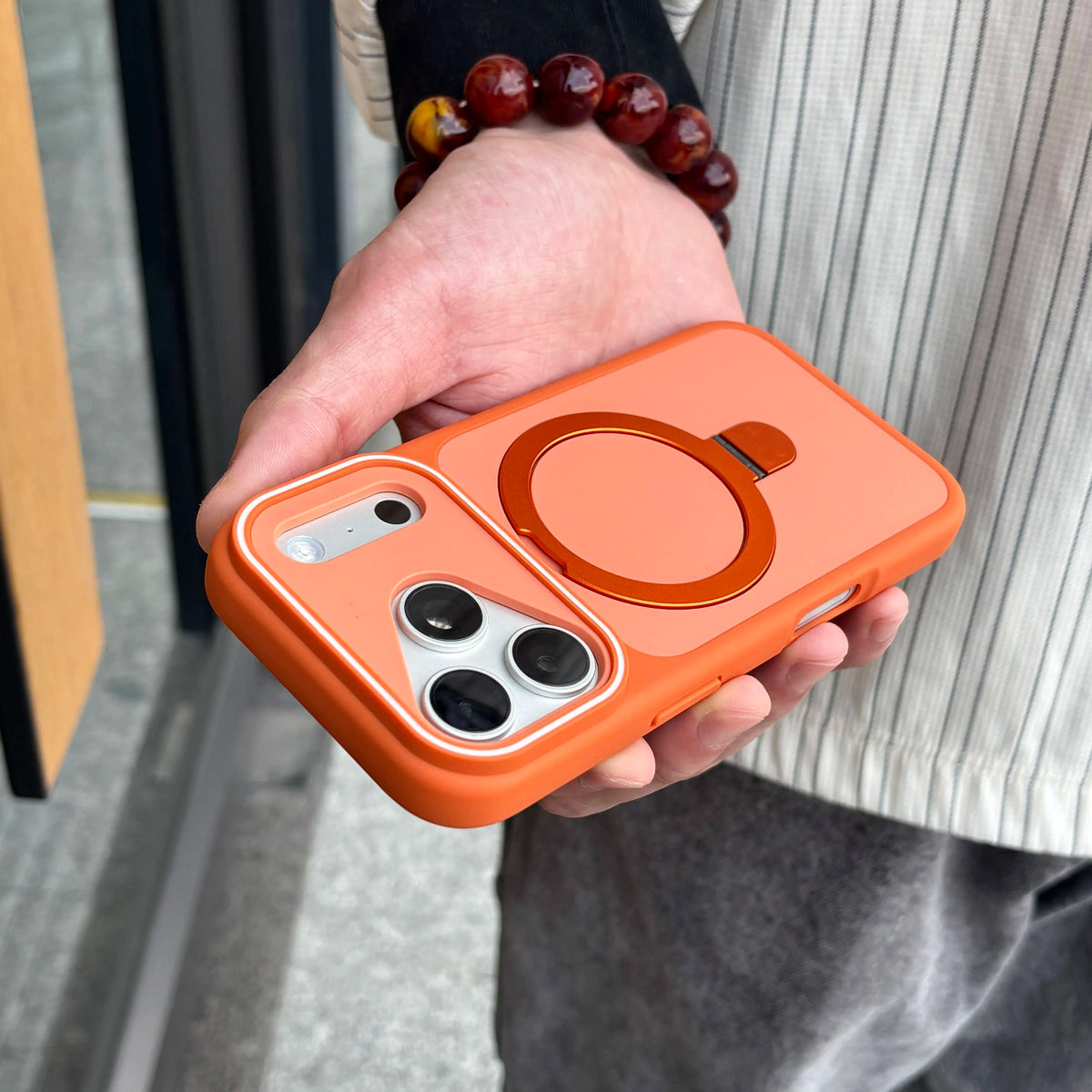 Shockproof Bumper Matte Kickstand Holder Case for iPhone 17 Air 16 14 15 Plus 13 12 11 Pro Max For Magsafe Magnetic Armor Cover