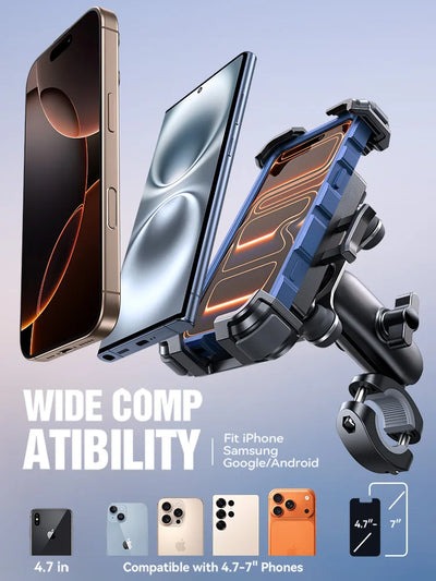 Joyroom Motorcycle Bike Phone Holder Mount with Vibration Dampener Universal Bike Phone Holder for Bicycle Scooter ATV/UTV