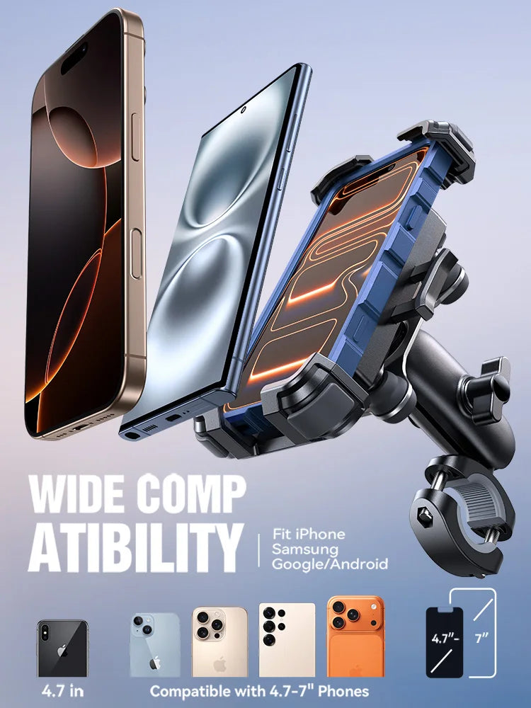 Joyroom Motorcycle Bike Phone Holder Mount with Vibration Dampener Universal Bike Phone Holder for Bicycle Scooter ATV/UTV