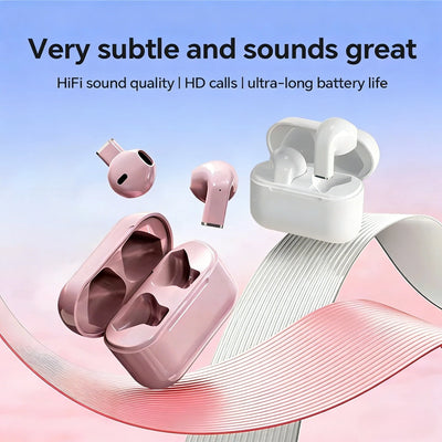 Mini TWS Wireless Bluetooth Earbuds Powerful Active Noise Cancellation Built-In Hands-Free Mic for Music Playback Voice Calls