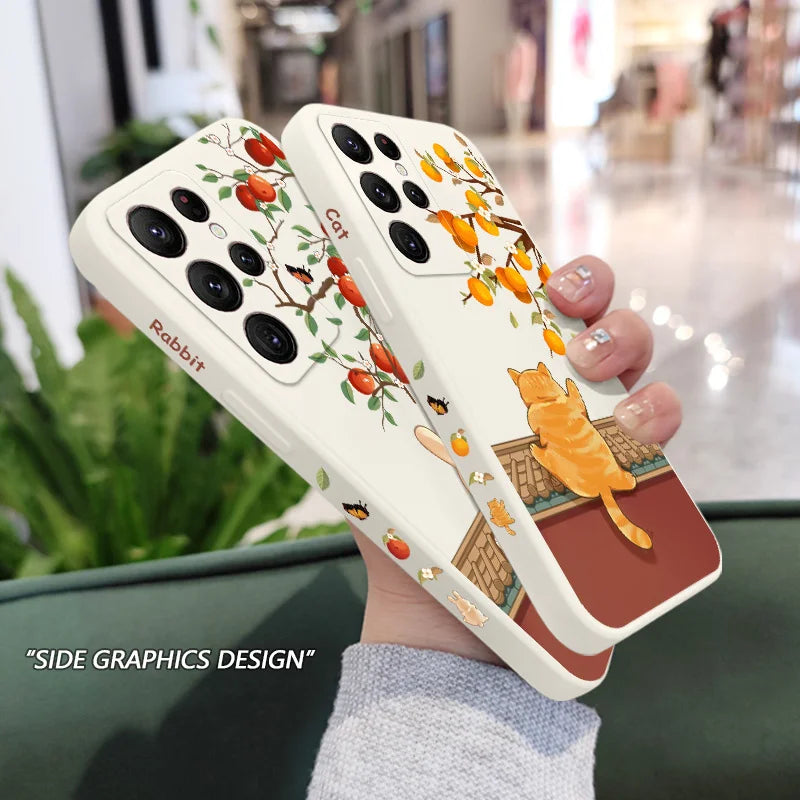 Climbing Cats Phone Case For Samsung Galaxy S25 S24 S23 S22 S21 S20 Ultra Plus FE S10 Note 20 ultra 10 9 Plus Cover