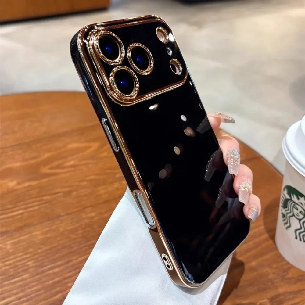 Sleek Electroplated Solid Color Phone Case for iPhone 18,17,16,15,14,13,12,11 Pro/Max/Plus/Air | Fully Protective Soft Shell, Premium Luxury & Fashionable Durable Design