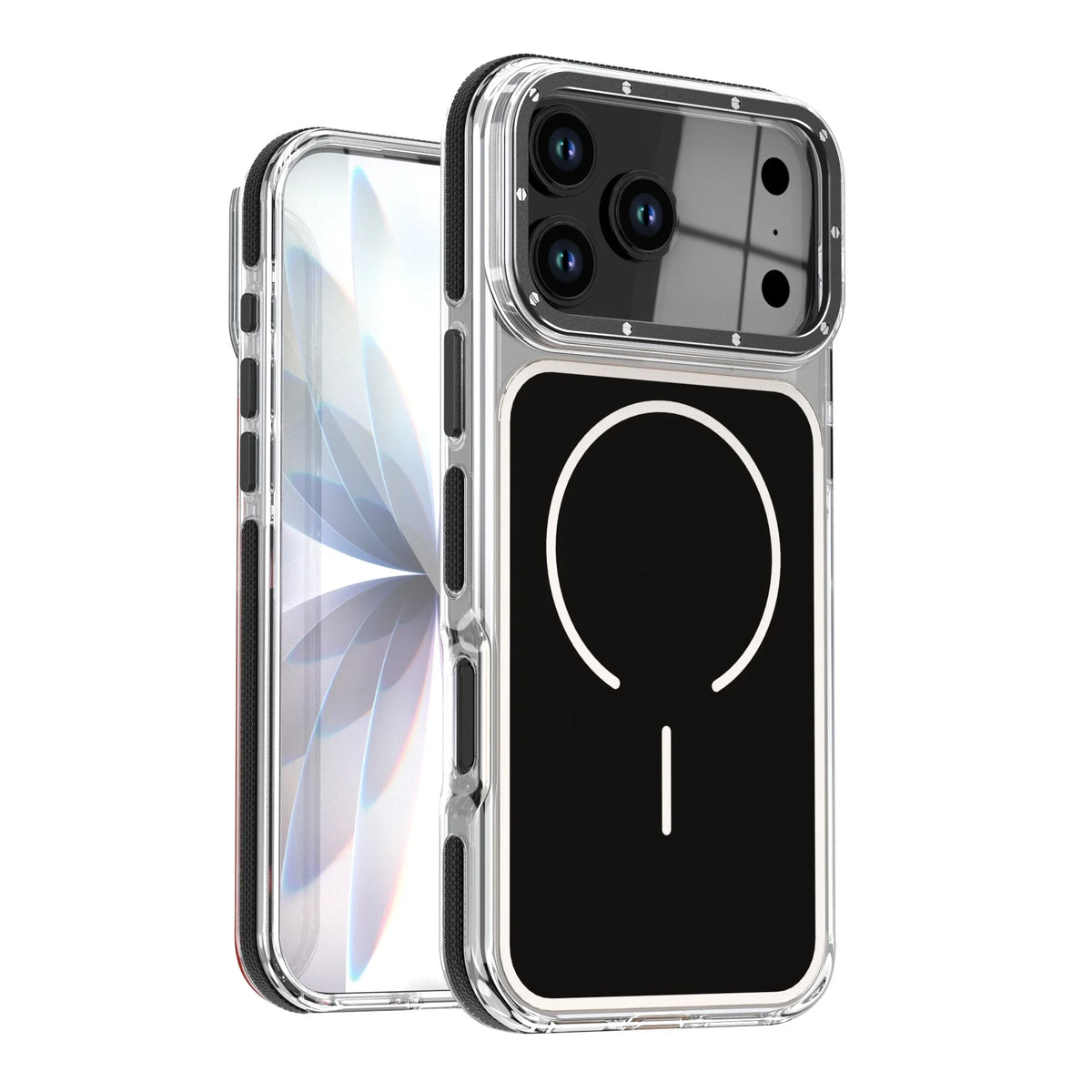Luxury Two Tone Border Clear Strong Magnetic Phone Case for IPhone 17 Air 16 15 14 Plus 13 12 17 Pro Max 16e For Magsafe Cover