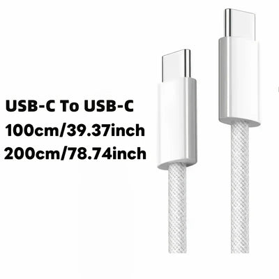 5 Sets 3.3FT/1M Fast Chargers Kit with 60W Dual Port USB-C Charging Blocks And USB-C to C Braided Data Cables for iPhone 16/15 Series iPad Pro/iAir & Android Phones