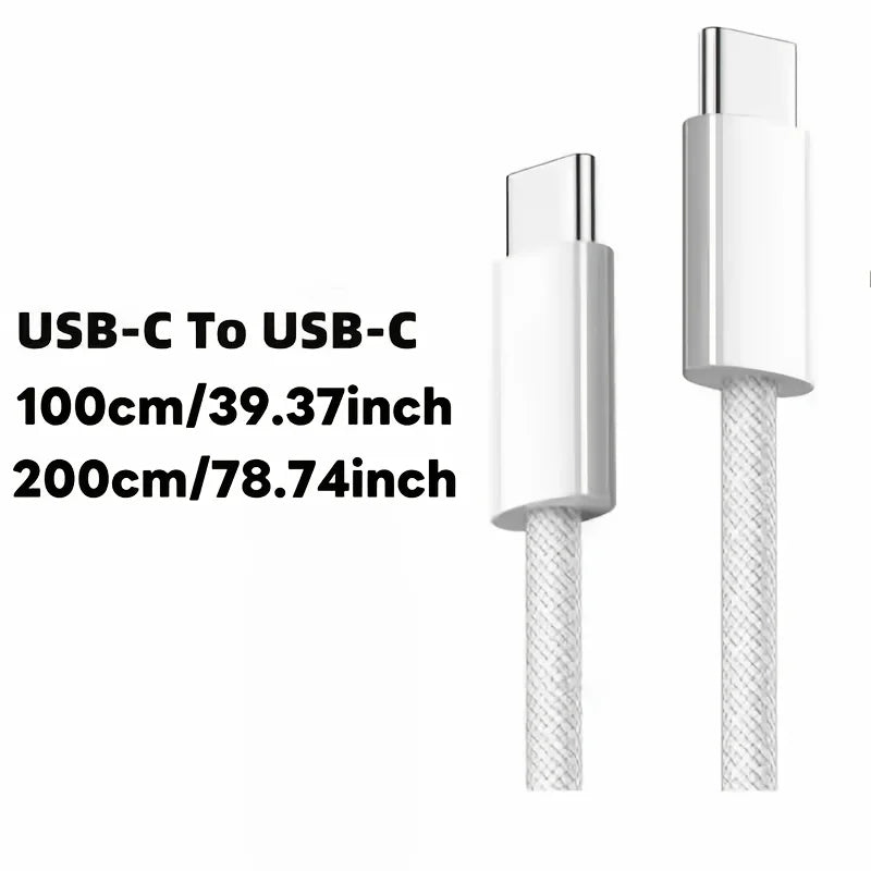 5 Sets 3.3FT/1M Fast Chargers Kit with 60W Dual Port USB-C Charging Blocks And USB-C to C Braided Data Cables for iPhone 16/15 Series iPad Pro/iAir & Android Phones