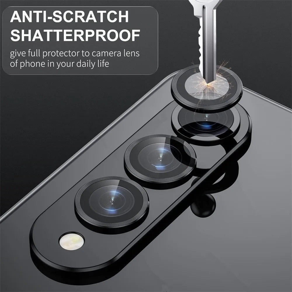 For Samsung Galaxy Z Fold 6 5 4 5G Metal Camera Lens Ring Cover On Sumsung Z Fold5 Zfold4 Lens Tempered Glass Protective Film