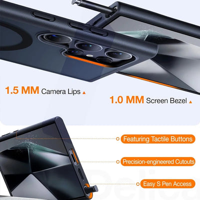 UYUXIO Magnetic Stand Phone Case for Samsung Galaxy S26 A05 A06 A16 A26 A35 A36 A55 A56 S25 S23 S22 Ultra Cover with Kickstand