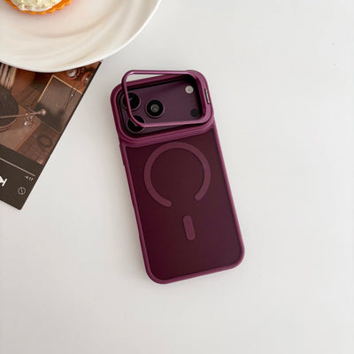 Metal Lens Stand Magnetic For Magsafe Case For iPhone 18 17 Air 16 15 14 13 12 Mini 11 Pro Max Plus Matte Wireless Charge Cover